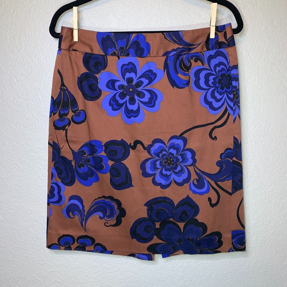 J. Crew NWOT Floral Cotton Sateen Panel Skirt